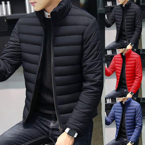 Man winter jaket New Men Winter Warm Out Wear Large size men's long sleeve stand collar cotton business casual zipper warm cotto