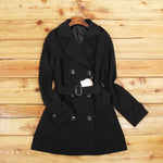 Spring and Autumn new long section of female trench coat retro classic double-breasted trench coat jaket lapel plus size