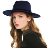 WELROG Black Red Fedora Hats For Women Imitation Wool Fedoras Panama Felt Hat Winter Men Jazz Hats Trilby Chapeau Femme Caps - shop.livefree.co.uk