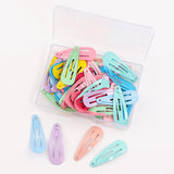 50 Pcs Mix-Color 3cm Baby Girls Snap Hair Clips No Slip Metal Hair Barrettes Hair Pins Kids Hair Accessorie - shop.livefree.co.uk