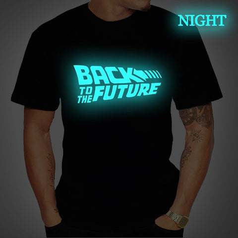 Back To The Future Tshirt Luminous T Shirt camiseta Summer Short Sleeve T Shirts back to future Tee Tops Streetwear T-shirts 4XL - shop.livefree.co.uk
