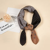 New Women Silk scarf small square NeckerChief bags hand scarf girls deoration dots with animal printed hair scarf - shop.livefree.co.uk