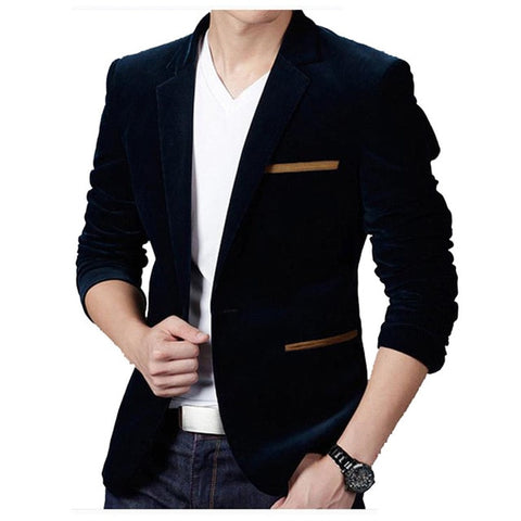 Men's Casual Corduroy Blazer Jacket, Slim Fit Palestine