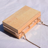 vintage wooden clip box women shoulder bags designer chains crossbody bag luxury lady evening clutches female party small purses - shop.livefree.co.uk