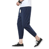 Summer Men's Solid color Loose Classic Casual Jeans Men Straight Slim Beam foot Denim Trousers male  Drawstring Sports Long Pant
