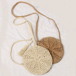 Women Round Straw Bags Bohemian Female Summer Beach Handbag Circle Ladies Woven Messenger Bag Handmade Knitted Crossbody SS3654 - shop.livefree.co.uk