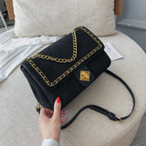 Small Solid Color Chain Scrub Leather Shoulder Bags For Women 2019 Luxury Quality Handbags Designer Crossbody Messenger Bag - shop.livefree.co.uk