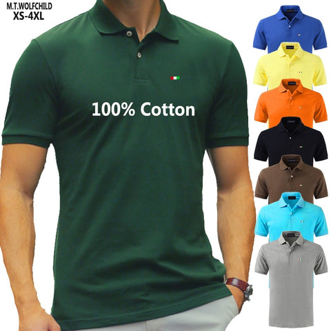 Top Quality 2020 New Solid Color Mens Polos Shirts 100% Cotton Short Sleeve Casual Polos Hommes Fashion Summer Lapel Male tops