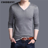 COODRONY Brand Spring Autumn New Arrival Soft Cotton Sweater Casual V-Neck Pull Homme Knitwear Pullover Men Clothes Jersey C1001