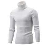 Casual Men Winter Solid Color Turtle Neck Long Sleeve Twist Knitted Slim Sweater Men's Knitted Sweaters Pullover Men Knitwear