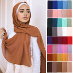 Women Solid Color Chiffon Hijab Scarf Wrap Islamic Shawls Headband Muslim Hijabs Wrap Headscarf Scarves 60 Colors