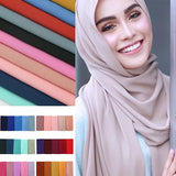 women plain bubble chiffon scarf hijab wrap printe solid color shawls headband women hijabs scarves/scarf 60 colors