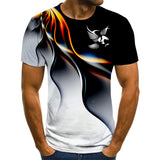 Fashion summer t-shirt men&#39;s 2021 3D Eagle print men&#39;s T-shirt breathable street style stitching print t-shirt men&#39;s size 6XL