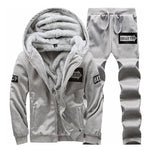 EAEOVNI Men Winter Warm Tracksuits Two Piece Fashion Sets Mens Outfit Thicken Tracksuit Hooded Jaket and Pant Set Hoodie Clothes