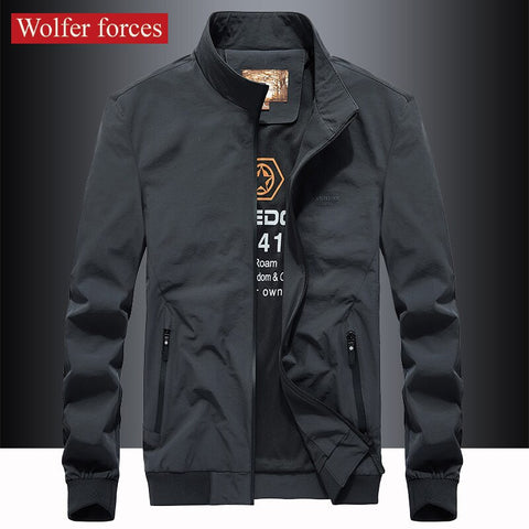 Casual Jacket Men's Spring Autumn Thin Loose Large Stretch Quick Dry Versatile Breathable Sports Windbreak Collar Coat Jaket Top