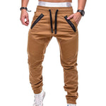 Sweatpants Streetwear Trousers Men's Pants Stripes Drawstring Zipper Pockets Cargo Pants Men's Overalls