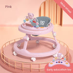 Infant Shining Baby Walker Kids Learning To Walk Multifunction Height Adjustable 6-24M Can Sit and Push with Toy Walker for Baby