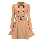 2021 Autumn Winter Warm Women Buttons Jackets Coat With Sashes Solid Color Turn-Down Collar Long Jakets Trench jaqueta feminina