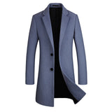 New Fashion Wool Coat Men Long Windbreaker Woolen Overcoat Mens Casual Peacoat Male High Quality Classical Jaket Trench Coats