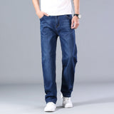 6 Colors Spring Summer Men's Thin Straight-leg Loose Jeans Classic Style  Advanced Stretch Baggy Pants Male Plus Size 40 42 44