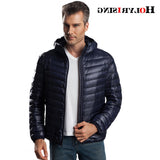 Coat Winter Men Light Duck Down Jaket Turn Collar Coat For Men Hooded Down Coat Zipper Mens Clothing S-6XL 18446-5