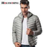 Coat Winter Men Light Duck Down Jaket Turn Collar Coat For Men Hooded Down Coat Zipper Mens Clothing S-6XL 18446-5