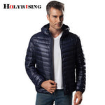 Coat Winter Men Light Duck Down Jaket Turn Collar Coat For Men Hooded Down Coat Zipper Mens Clothing S-6XL 18446-5