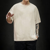 New Summer Men&#39;s T Shirt 2022 Fashion Solid T Shirt Mens Oversized Hip Hop Short Sleeve Casual Cotton Mens Streetwear Top Tees