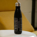 Sewanee - Tennessee Map Insulated Bottle in Matte Black - shop.livefree.co.uk